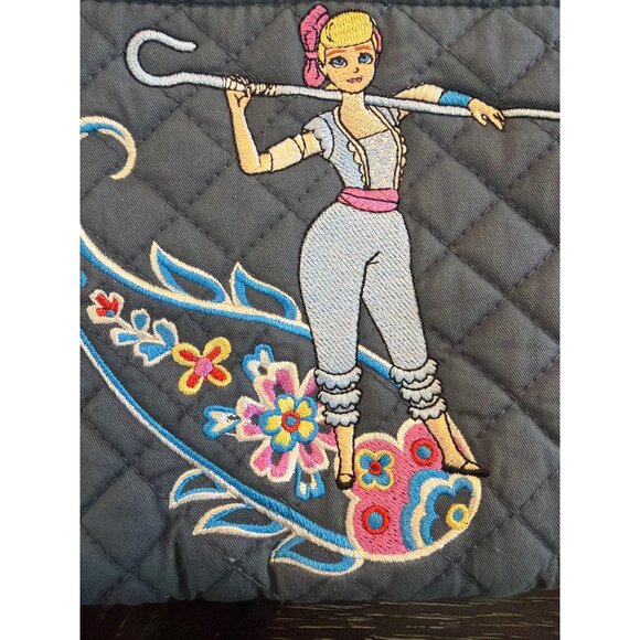 Pixar Vera Bradley Quilted Wristlet Bag With Bo Peep Embroidery & Floral Design - Picture 2 of 5